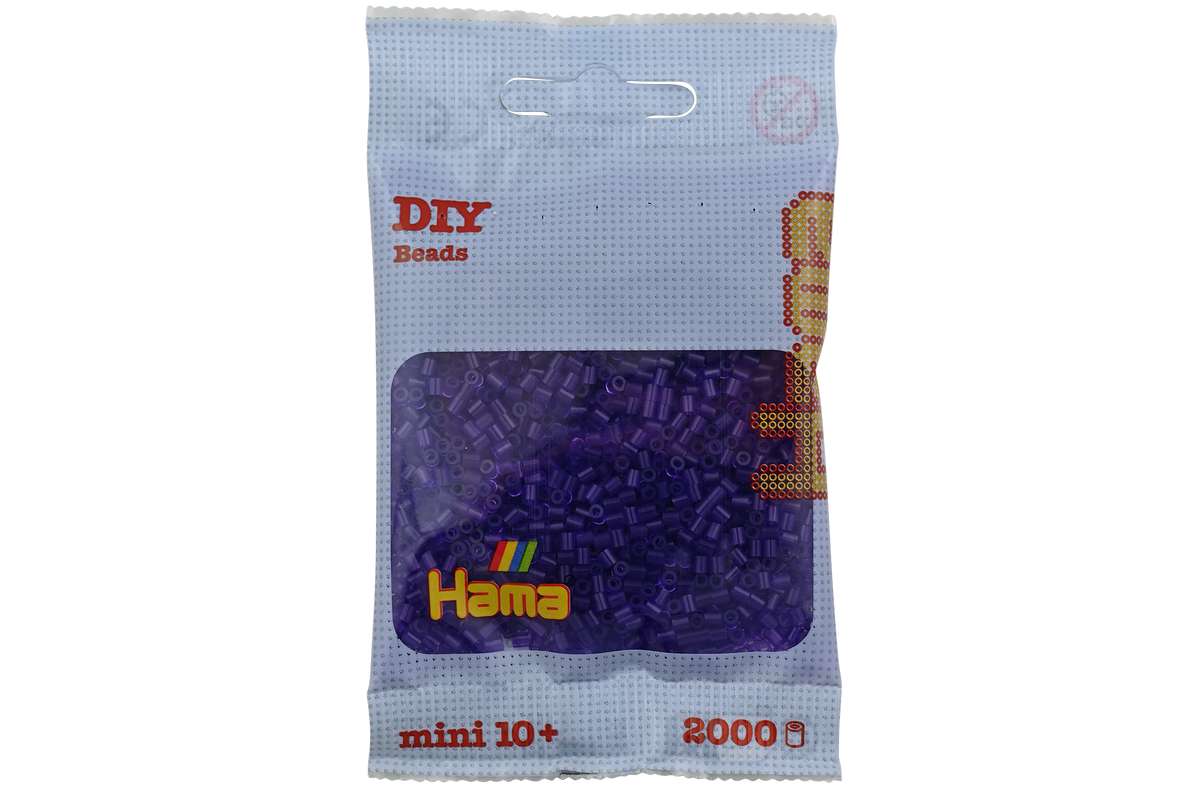 Hama mini perler 2000stk transp. lilla